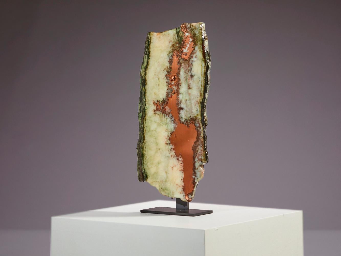 Polished copper quartz with green accents For Sale 14