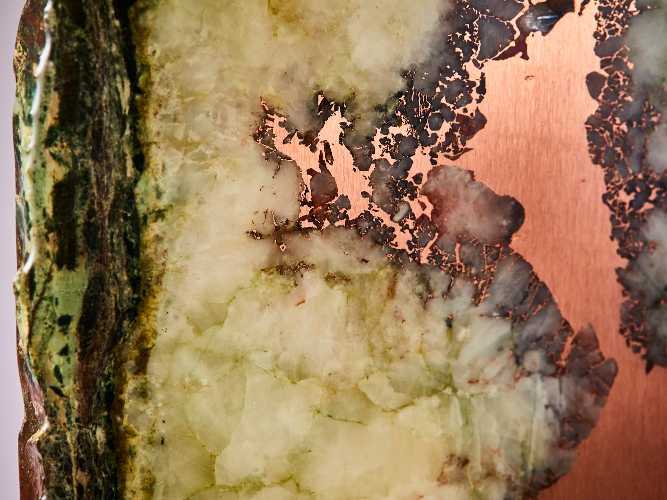 Polished copper quartz with green accents For Sale 2