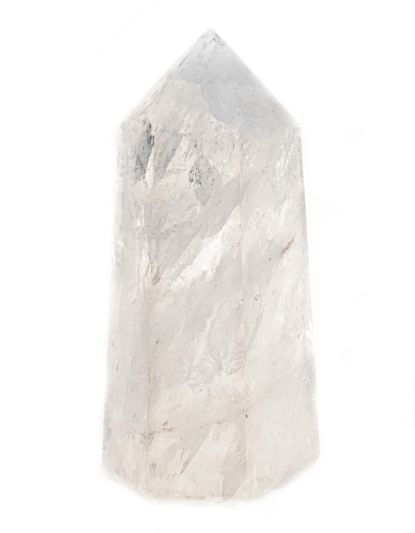 Contemporary Polished Crystal Quartz Obelisk Point For Sale