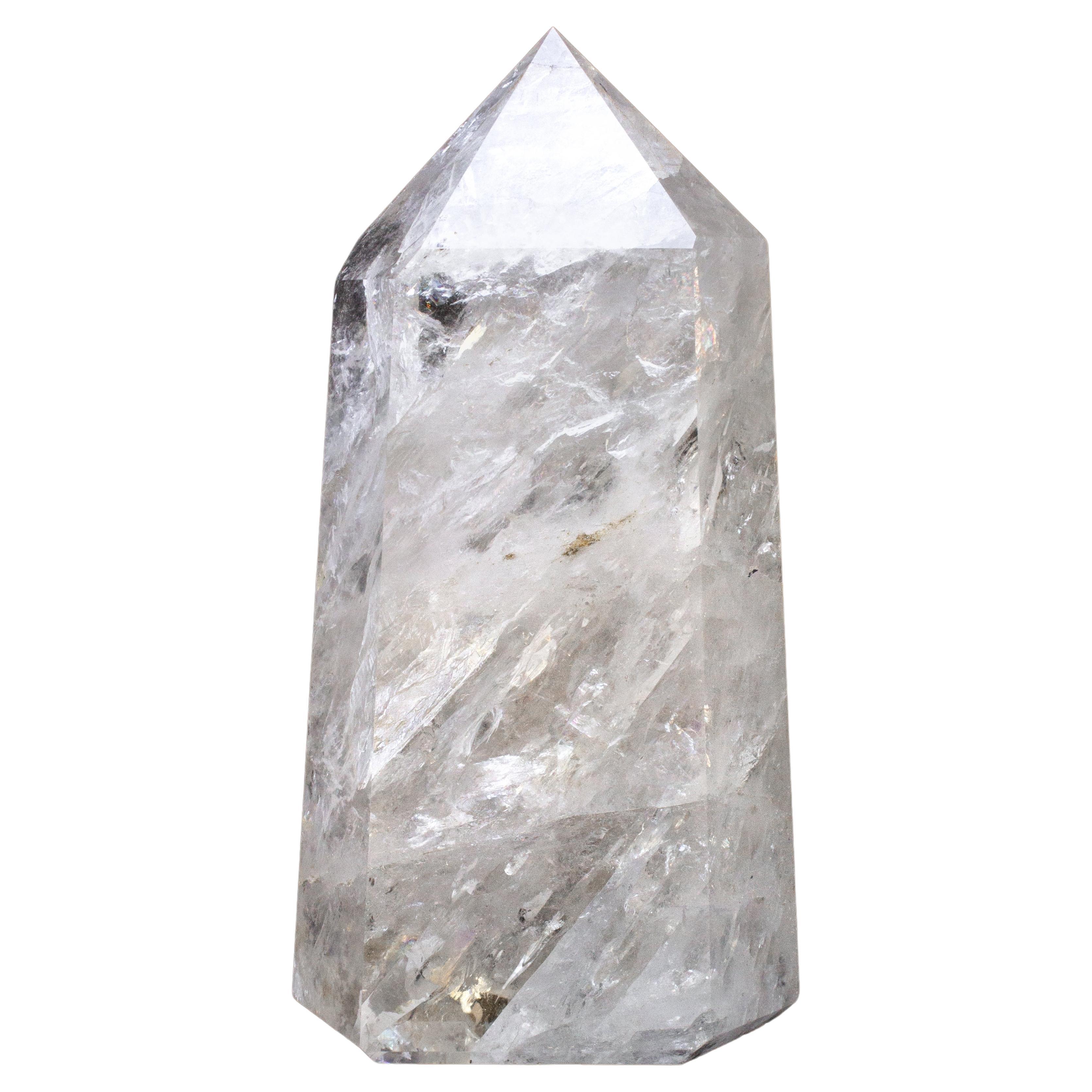 Pointe d'obélisque en quartz de cristal poli