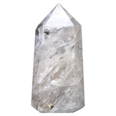 Pointe d'obélisque en quartz de cristal poli