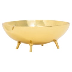 Decorative Polished Cast Brass Bowl Vide-poche with Legs