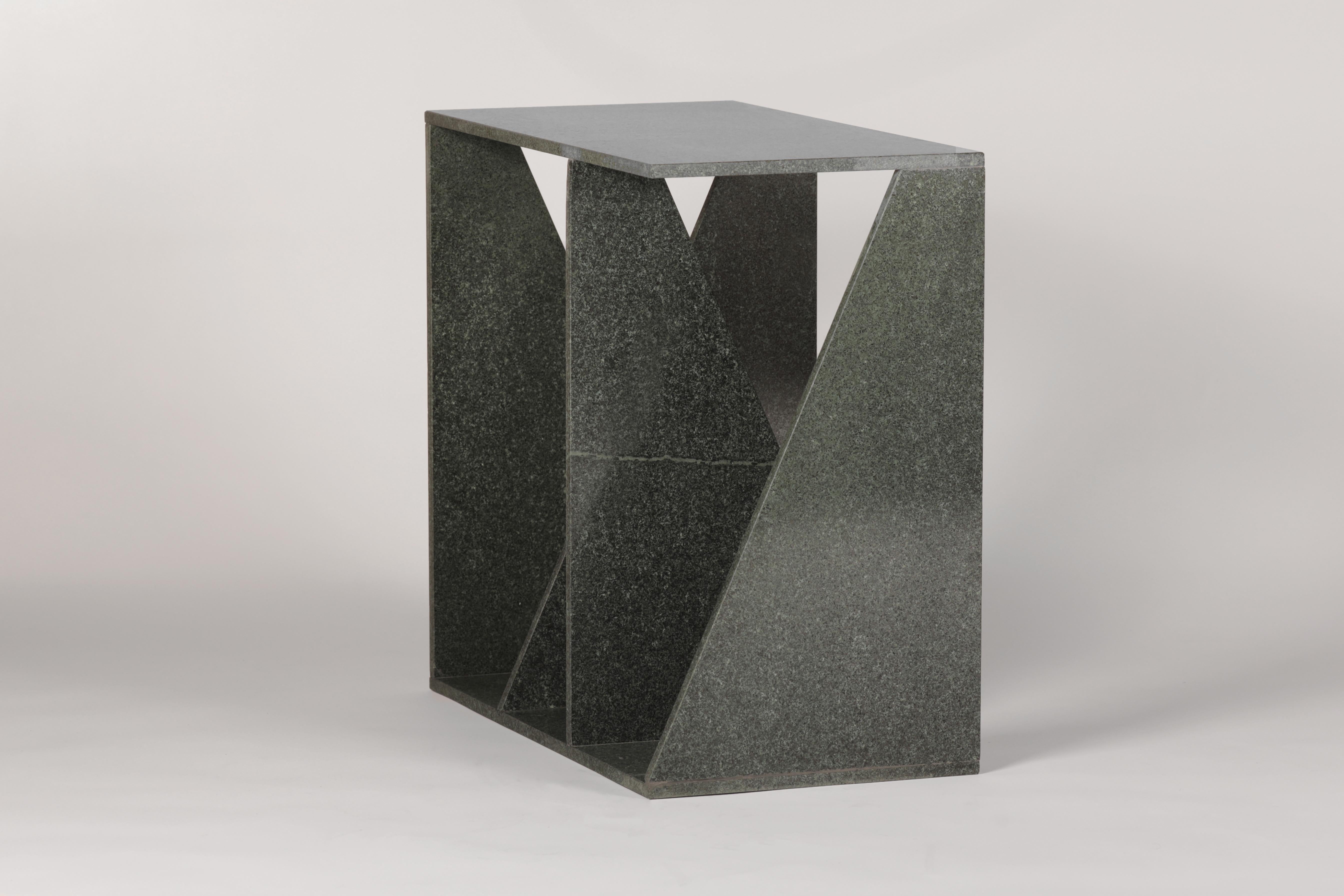Turkish Polished Diabase Envo Side Table by Studio Mohs For Sale
