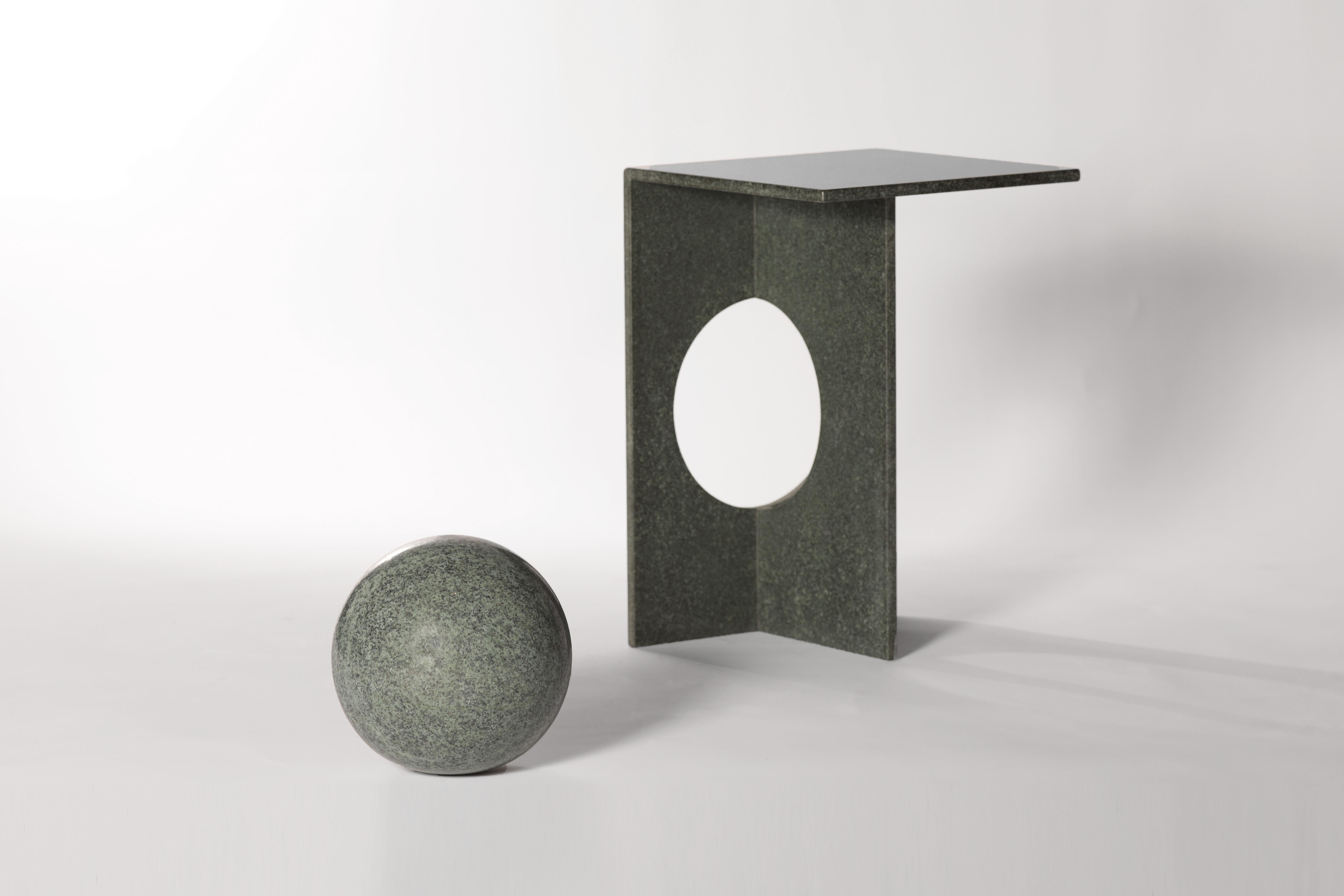 Turkish Polished Diabase Marble Ola Side Table by Studio Mohs For Sale