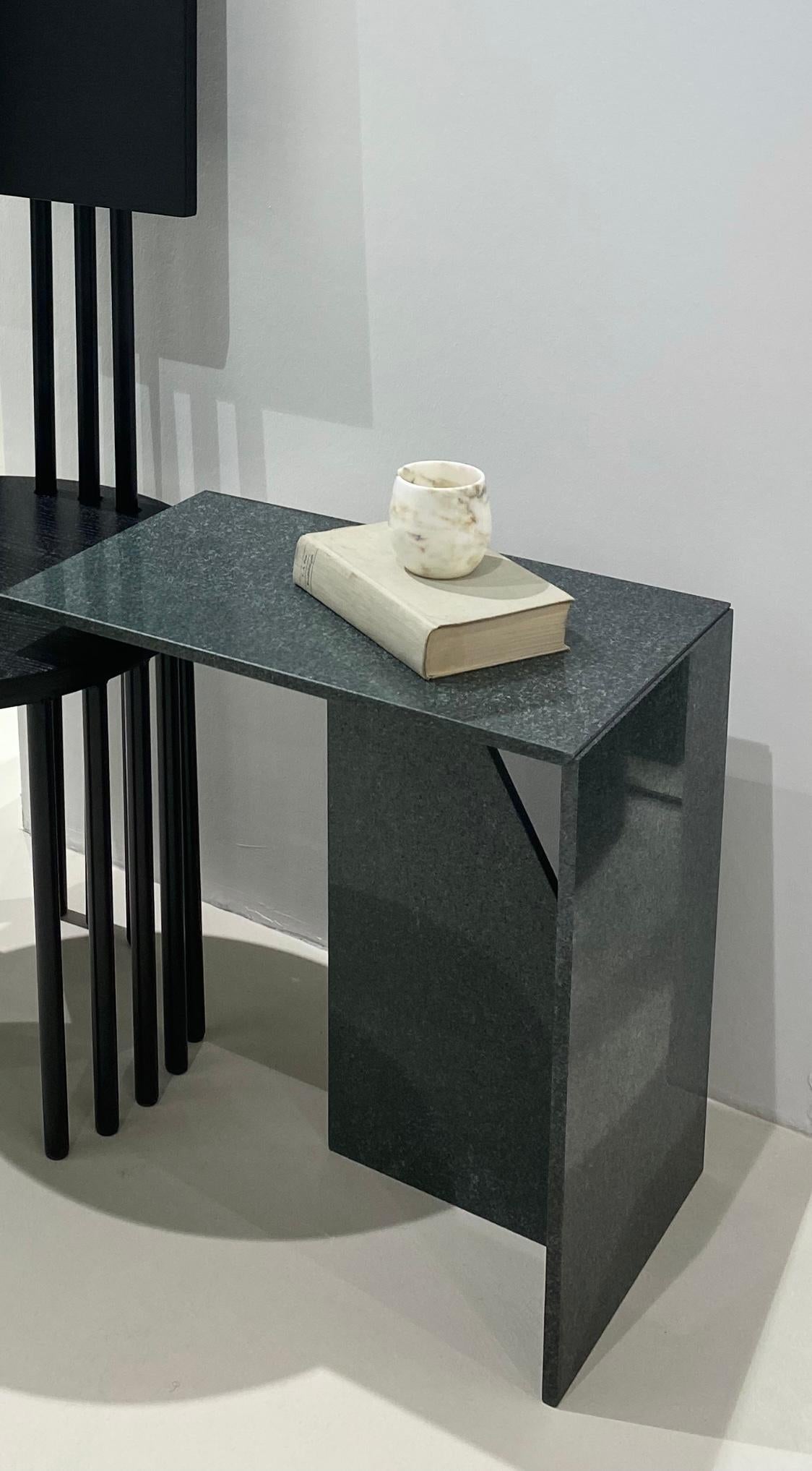 Turkish Polished Diabase Sobre Side Table by Studio Mohs For Sale