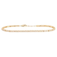 Polished Diamond 14K (or 18k upon request) Yellow Gold Tennis Bracelet