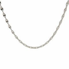 Polished Fancy Link Chain Necklace in 14K White Gold