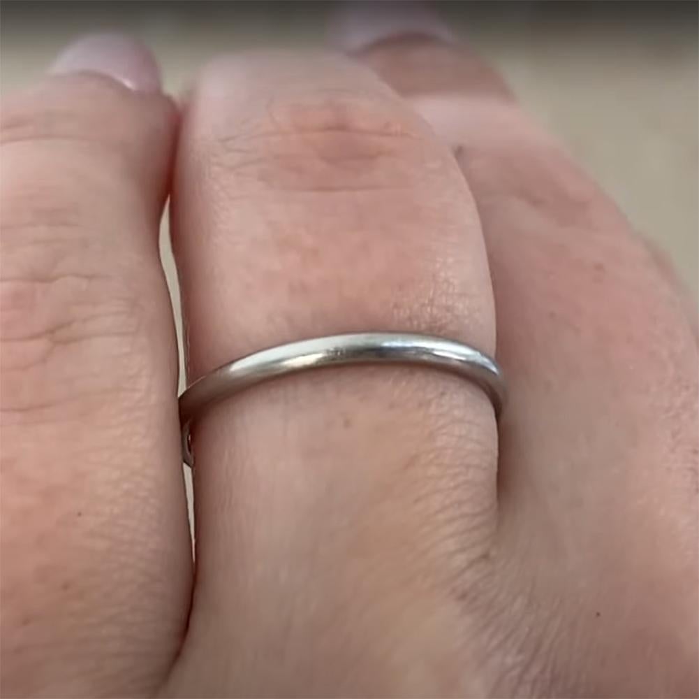 Art Deco Polished Finish Plain Eternity Wedding Band, Platinum For Sale