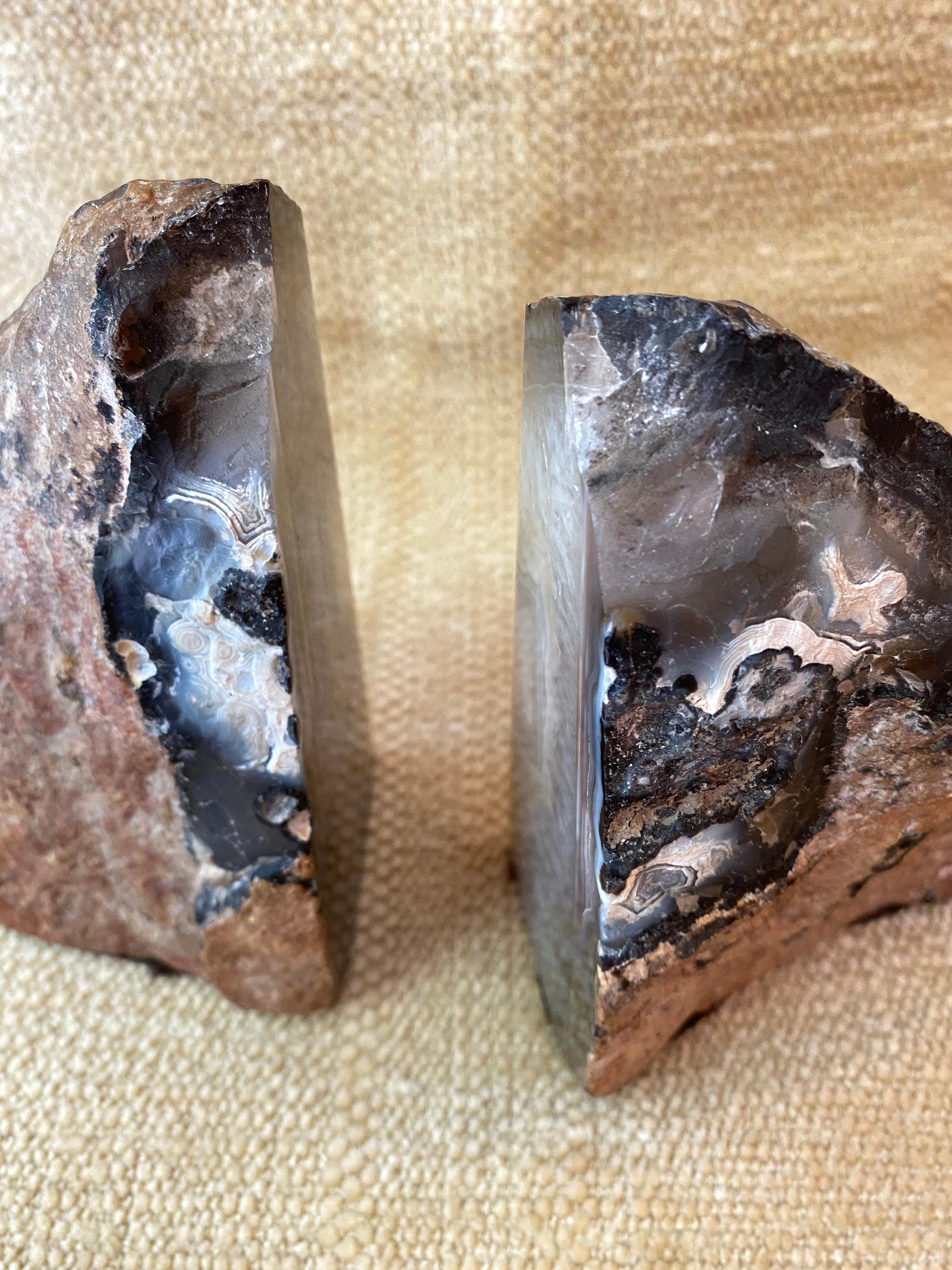 Italian Polished Geode Bookends