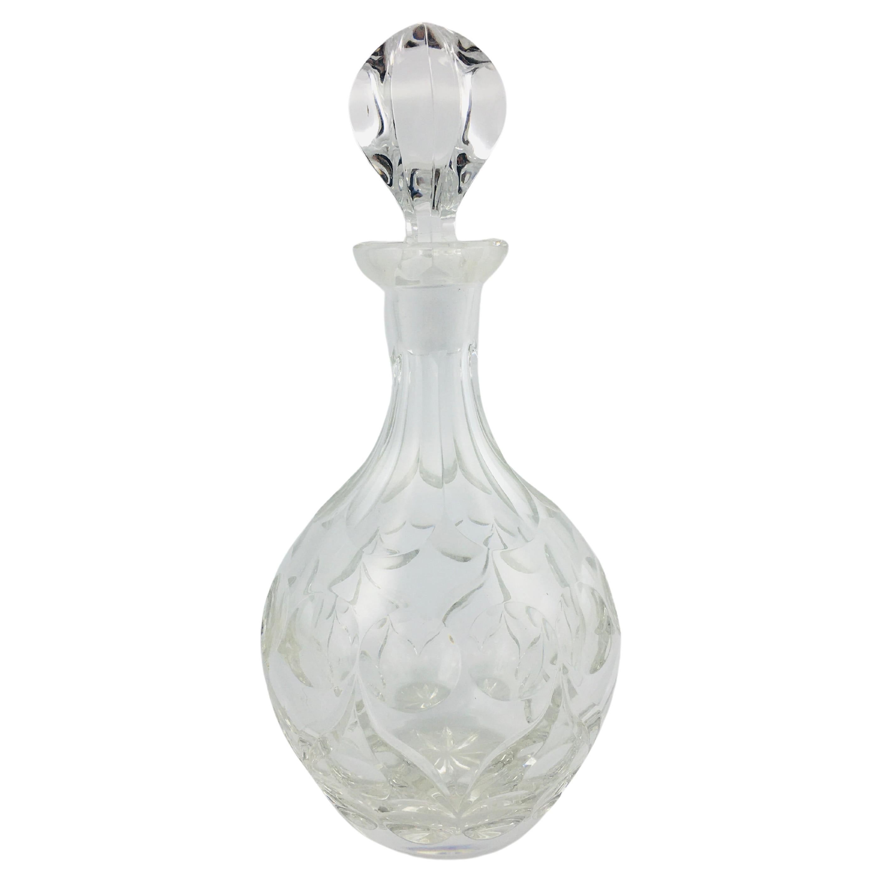 Late 19th Century Polished Cut Crystal Decanter with Stopper, 1890's For Sale