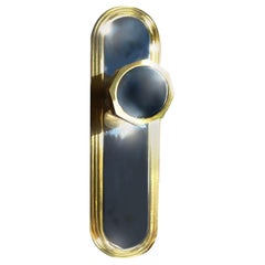 Bouton de porte et plaque octogonale en or poli et bronze chromé:: Serdaneli Paris