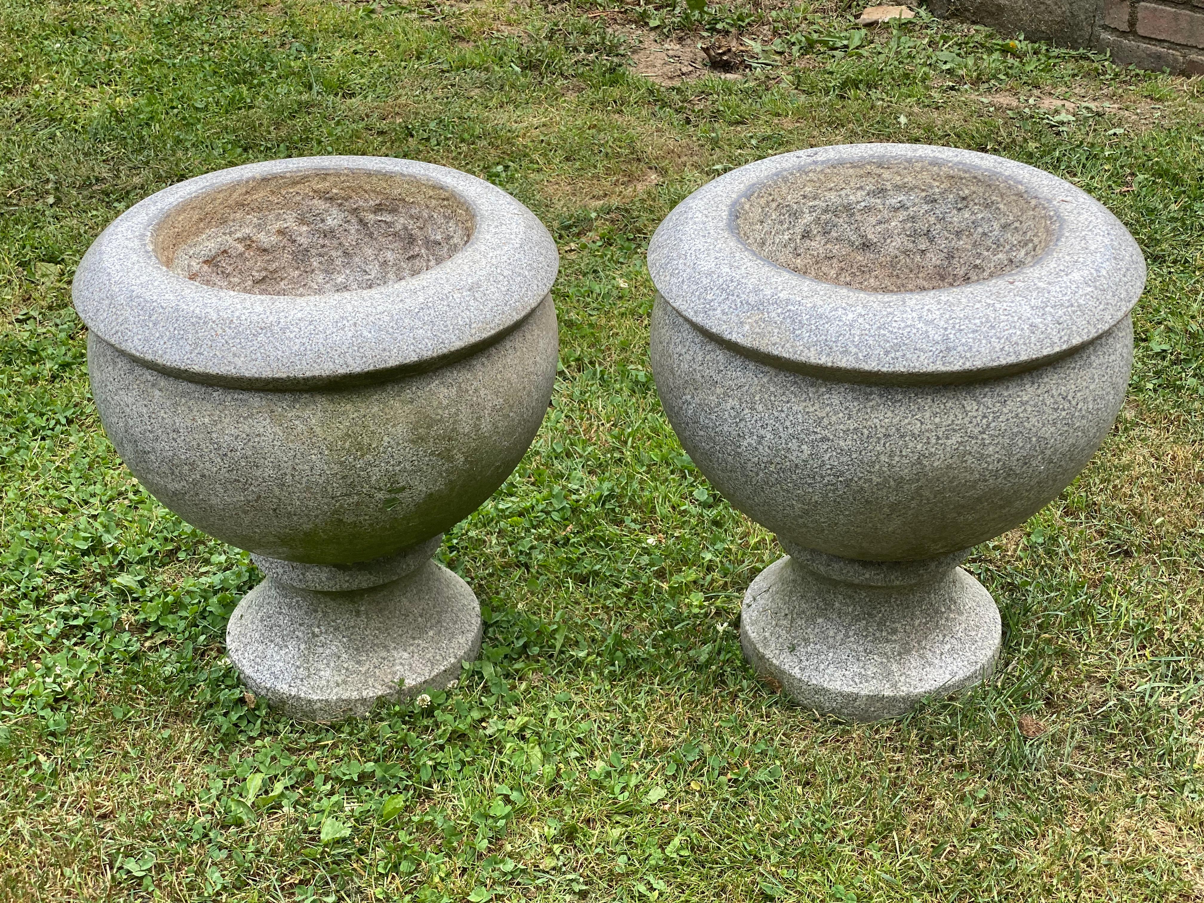 Other Polished Granite Planters, a Pair