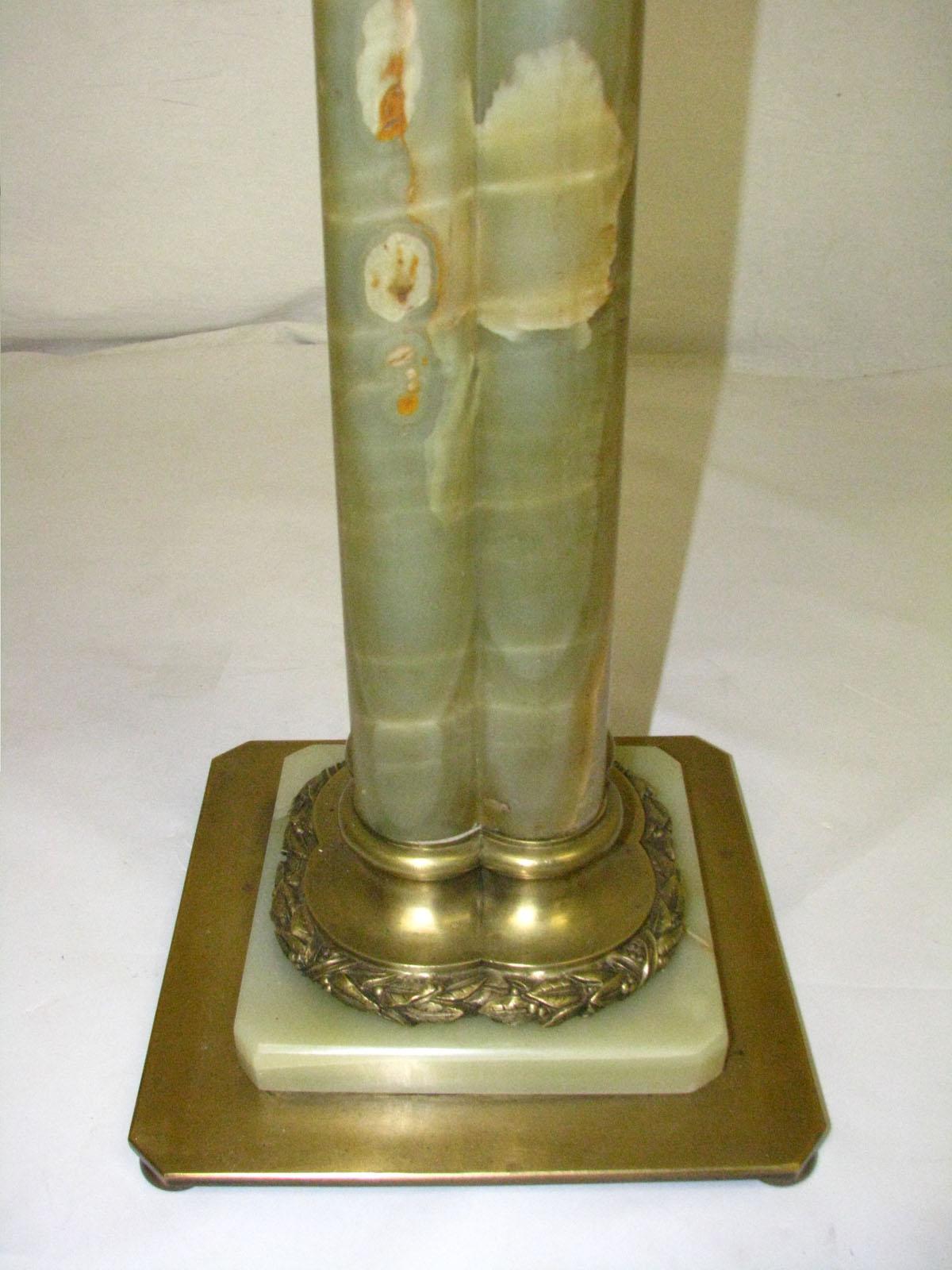 Polished Green Onyx Column / Pedestal, 20th Century For Sale 5