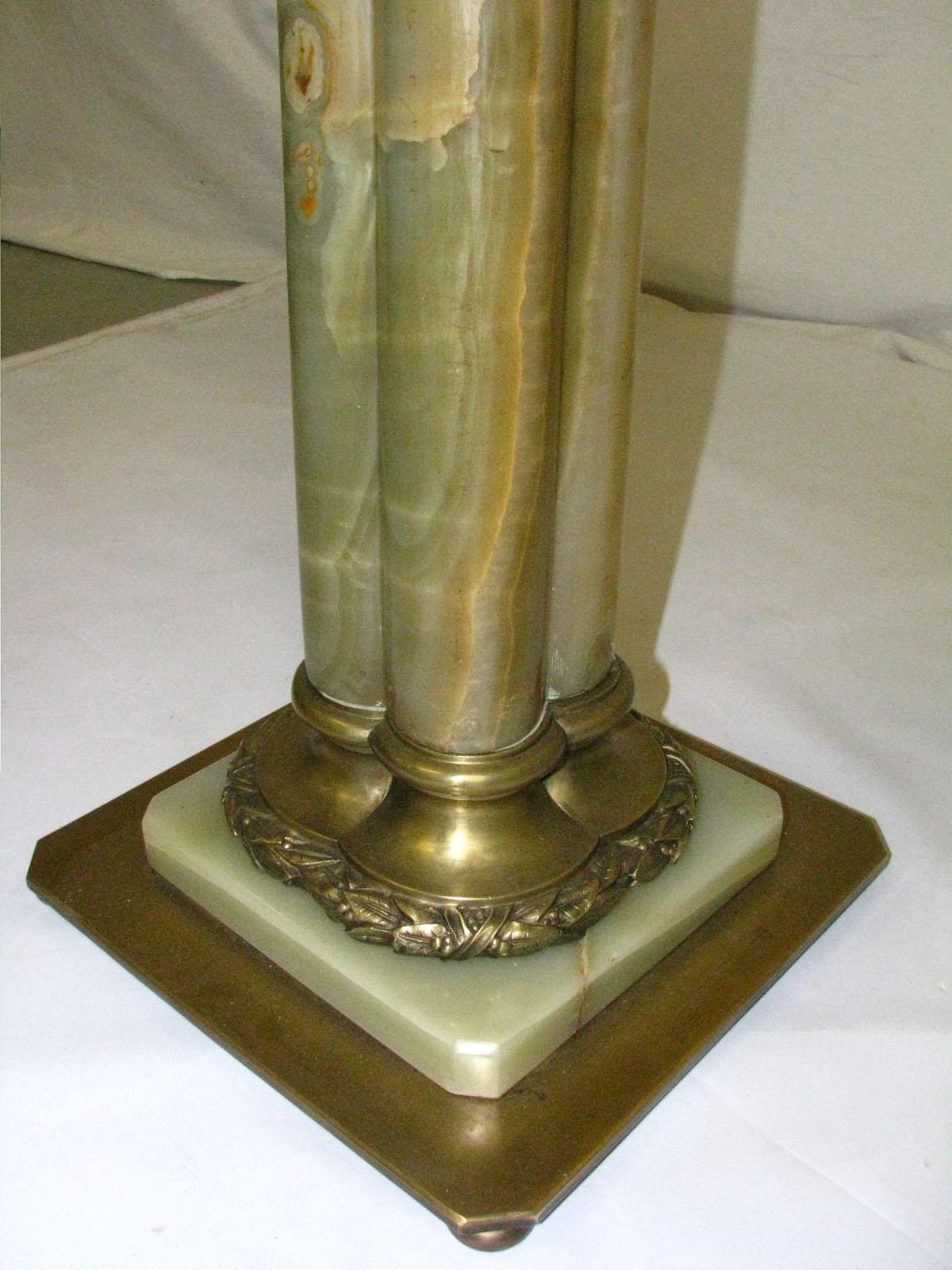Polished Green Onyx Column / Pedestal, 20th Century For Sale 6