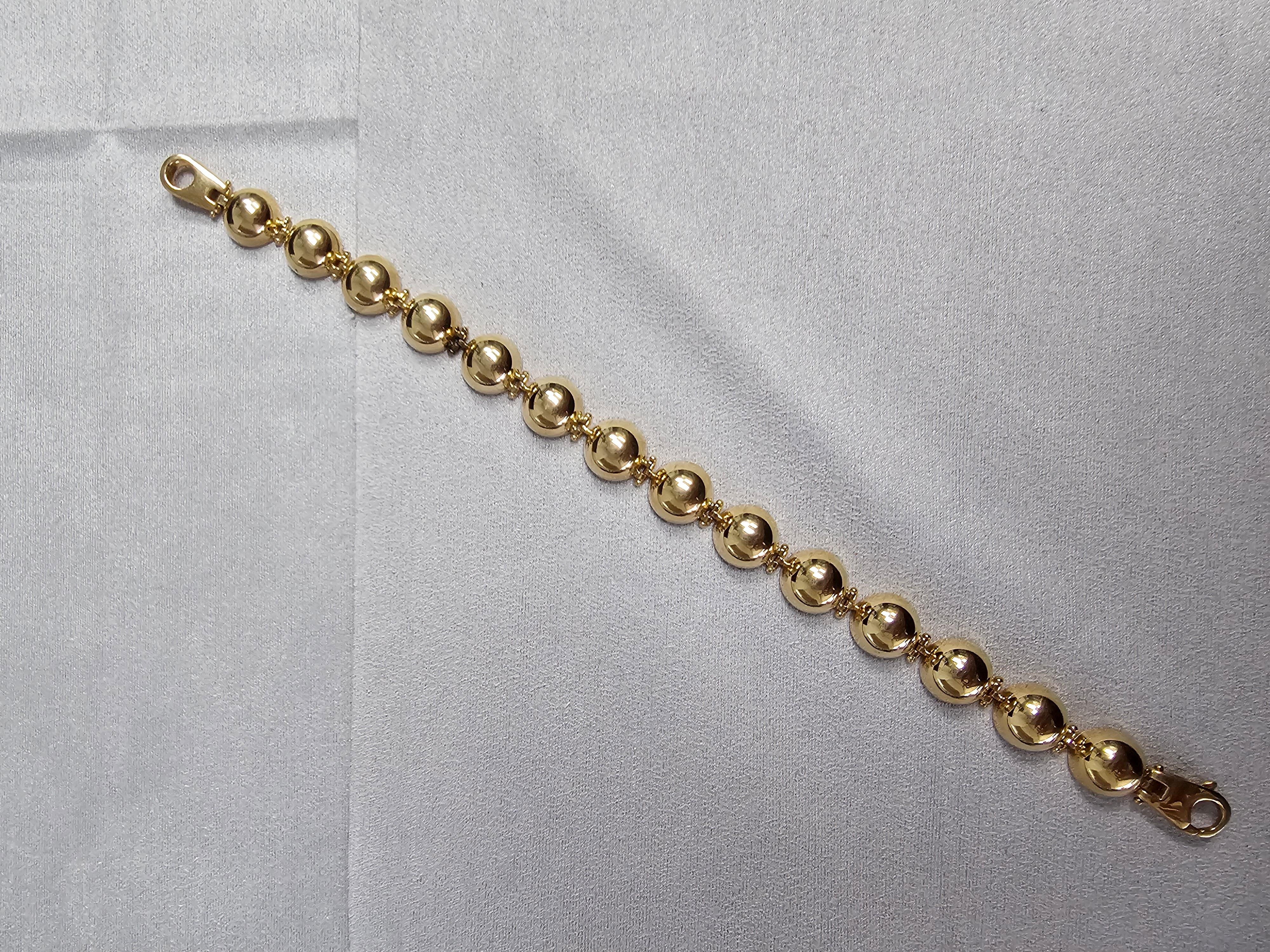 Polierte Halbkugel Kugel Armband 14k Gelbgold im Zustand „Neu“ im Angebot in Sugar Land, TX