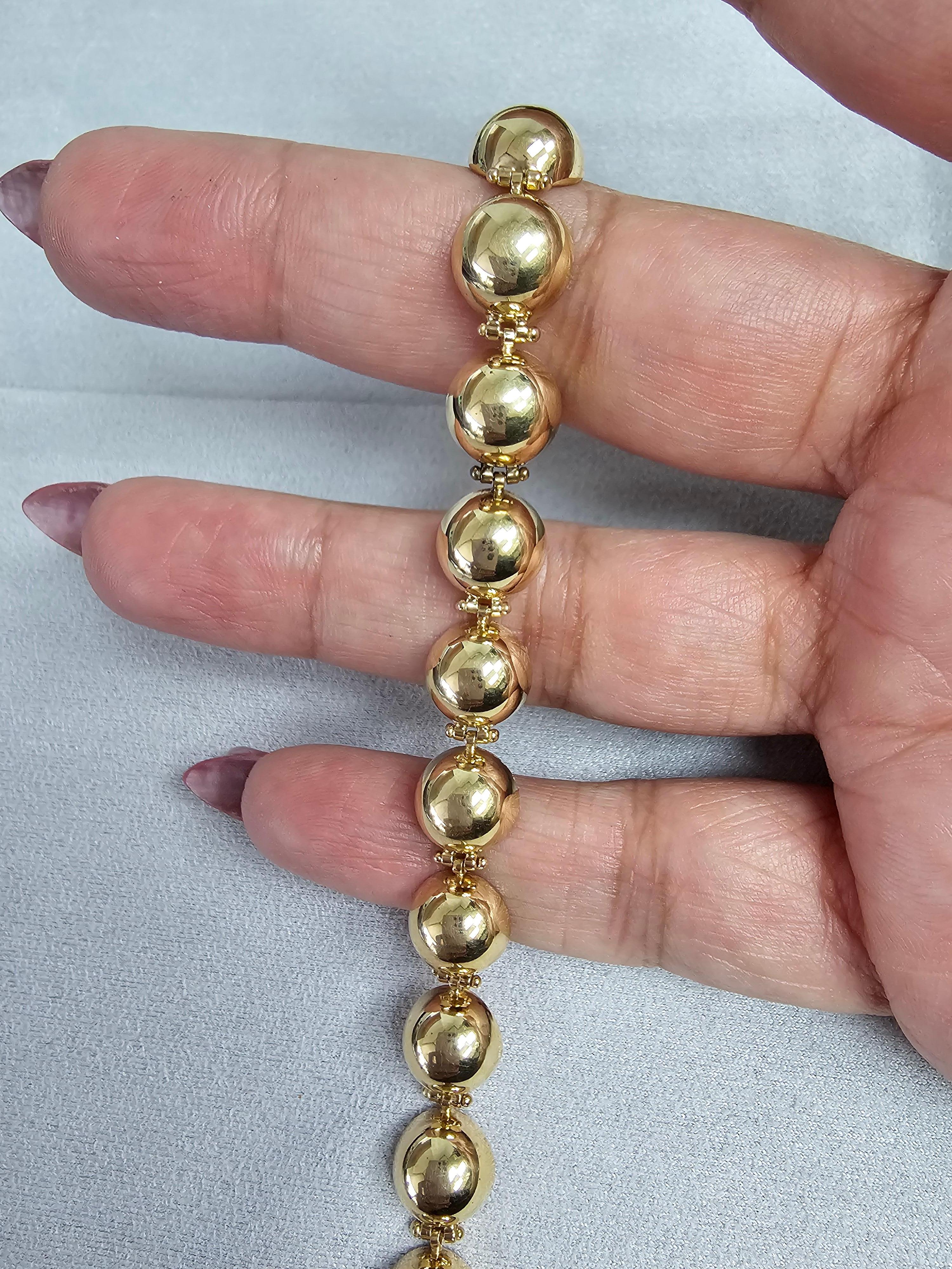Polierte Halbkugel Kugel Armband 14k Gelbgold im Angebot 1