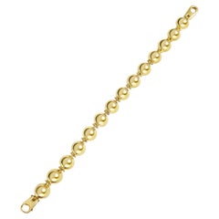 Bracciale con mezza sfera lucida in oro giallo 14k