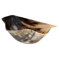 Polished Handmade Horn Bowl, Catchall, Vessel, Centerpiece Mid-Century Modern