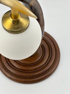 Buffalo Horn Hunting Trophy Lamp, circa 1970s, France