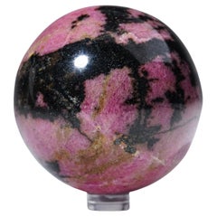 Polished Imperial Rhodonite Sphere from Madagascar