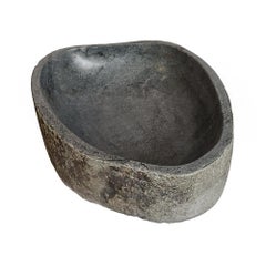 Polished Stone Bowl from Indonesia, Organic Modern Design