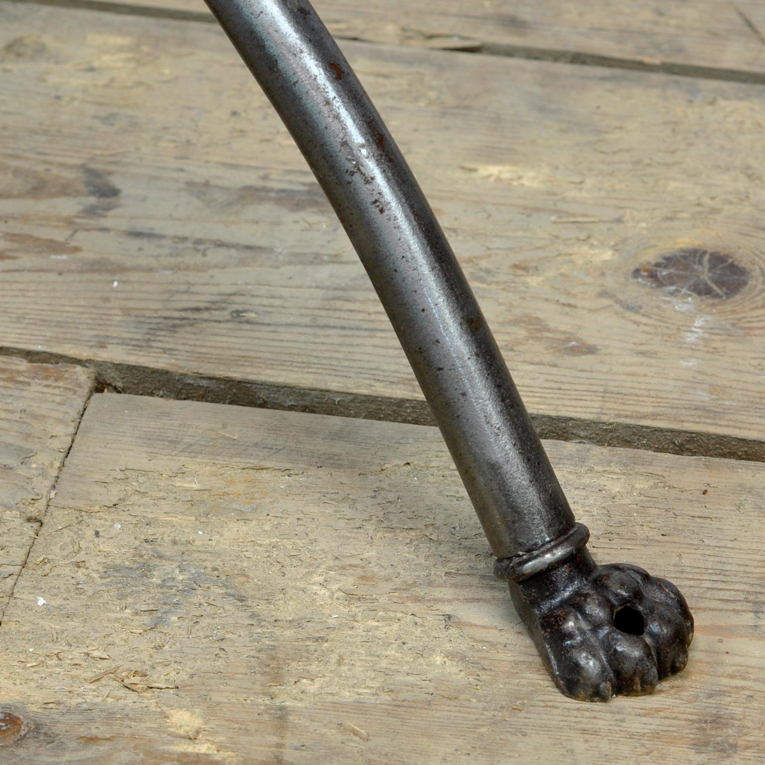 Early 20th Century Polished Iron Coatrack with Umbrella Stand, Circa 1920