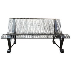 Polished Iron French Garden Bench, 1950