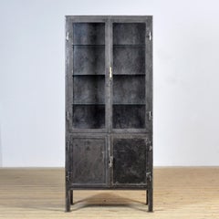 Polished iron medical cabinet, 1920s