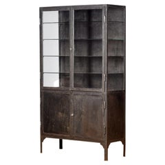 Polished iron medical cabinet, 1930s