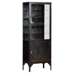 Polished iron medical cabinet, 1930s