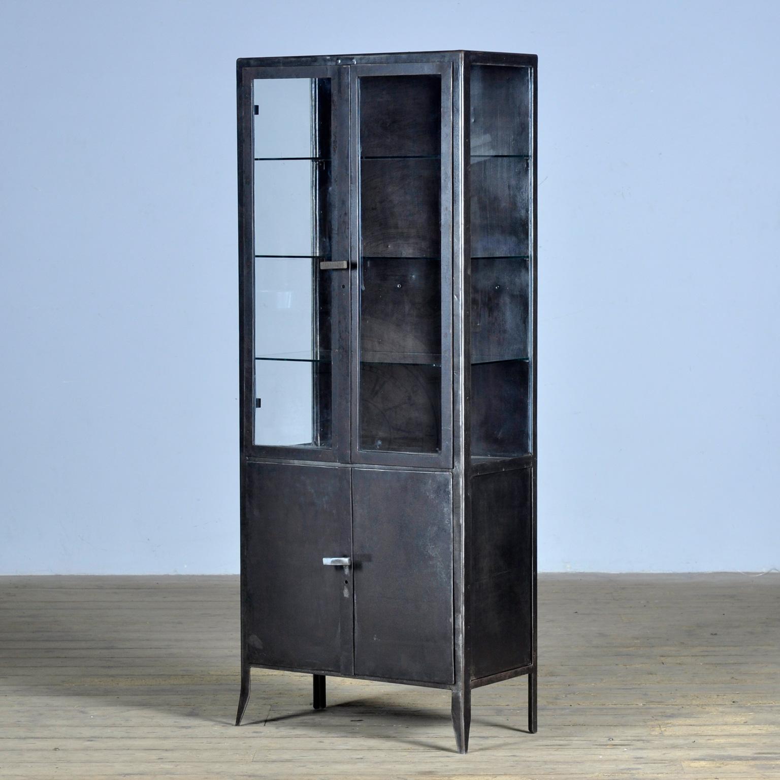 Hungarian polished iron medical cabinet, 1950’s