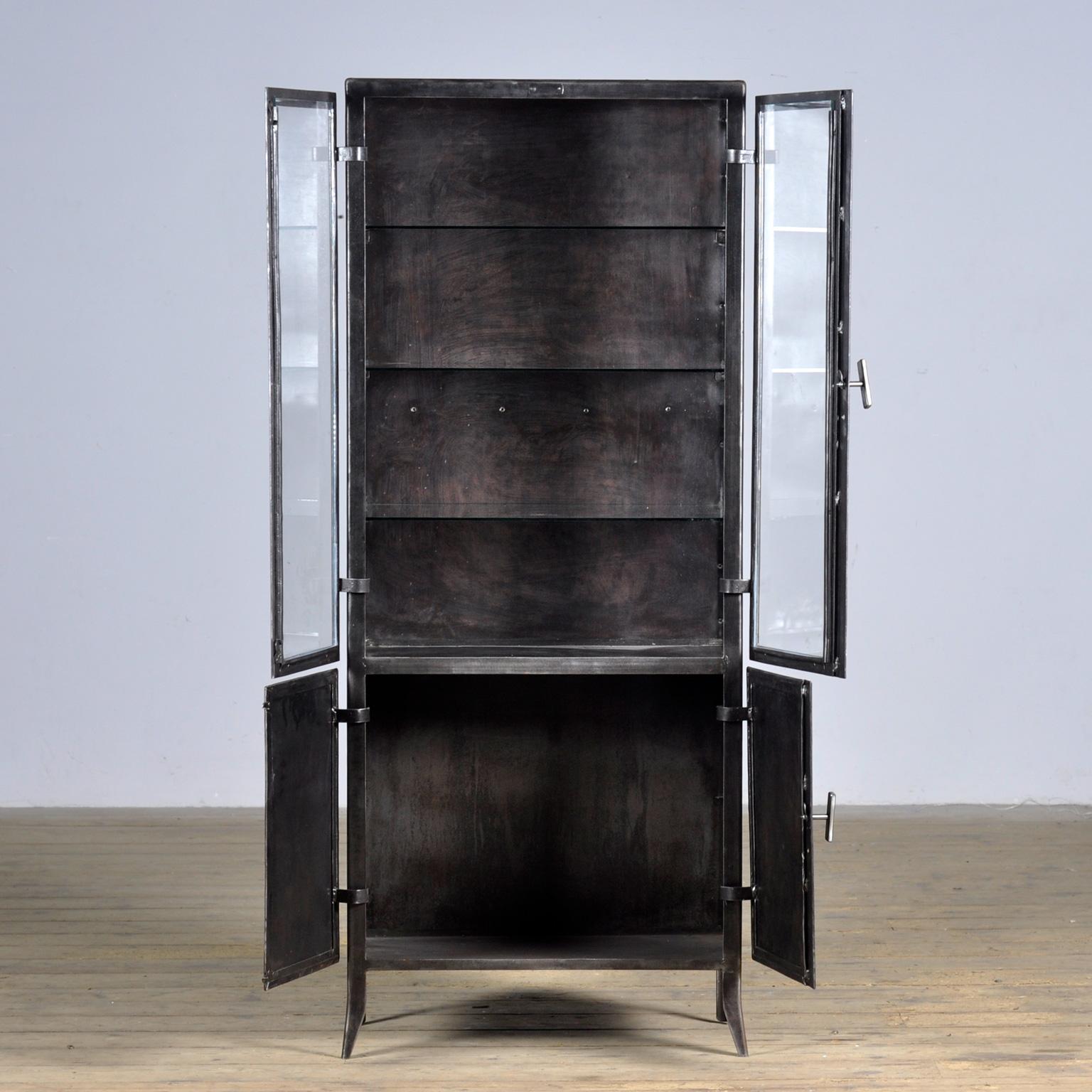 Polished polished iron medical cabinet, 1950’s