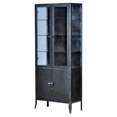 medizinischer Schrank aus poliertem Eisen, 1950er Jahre