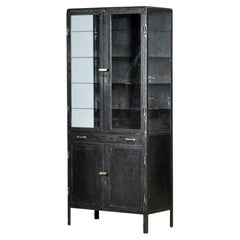 Polished iron medical cabinet, 1950s
