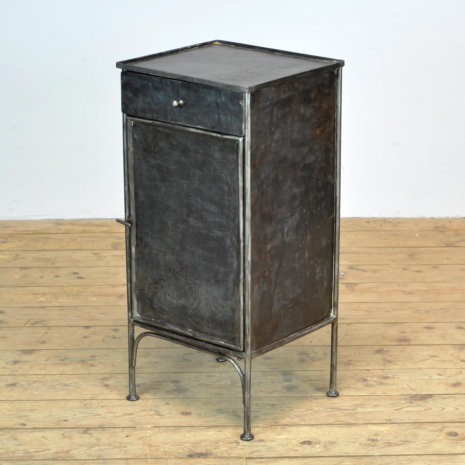 Early 20th Century Polished Iron Nightstand, 1910s