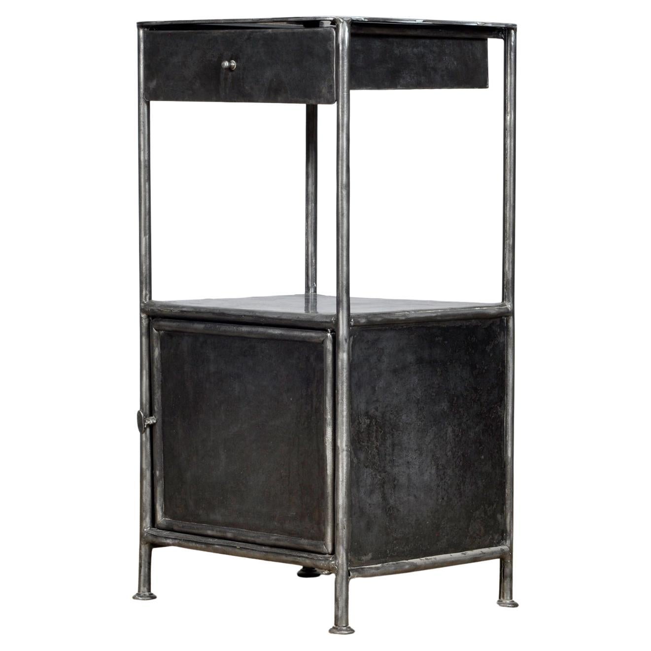 Polished Iron Nightstand, 1910s