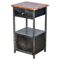 Polished Iron Nightstand, 1920s