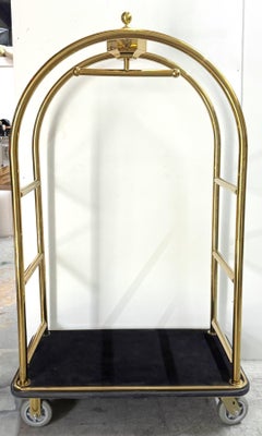 Polished Italian Brass Luggage Cart, The Breakers Hotel, Palm Beach, C. 1980s