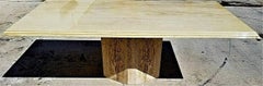Polished Italian Travertine Marble Dining Table