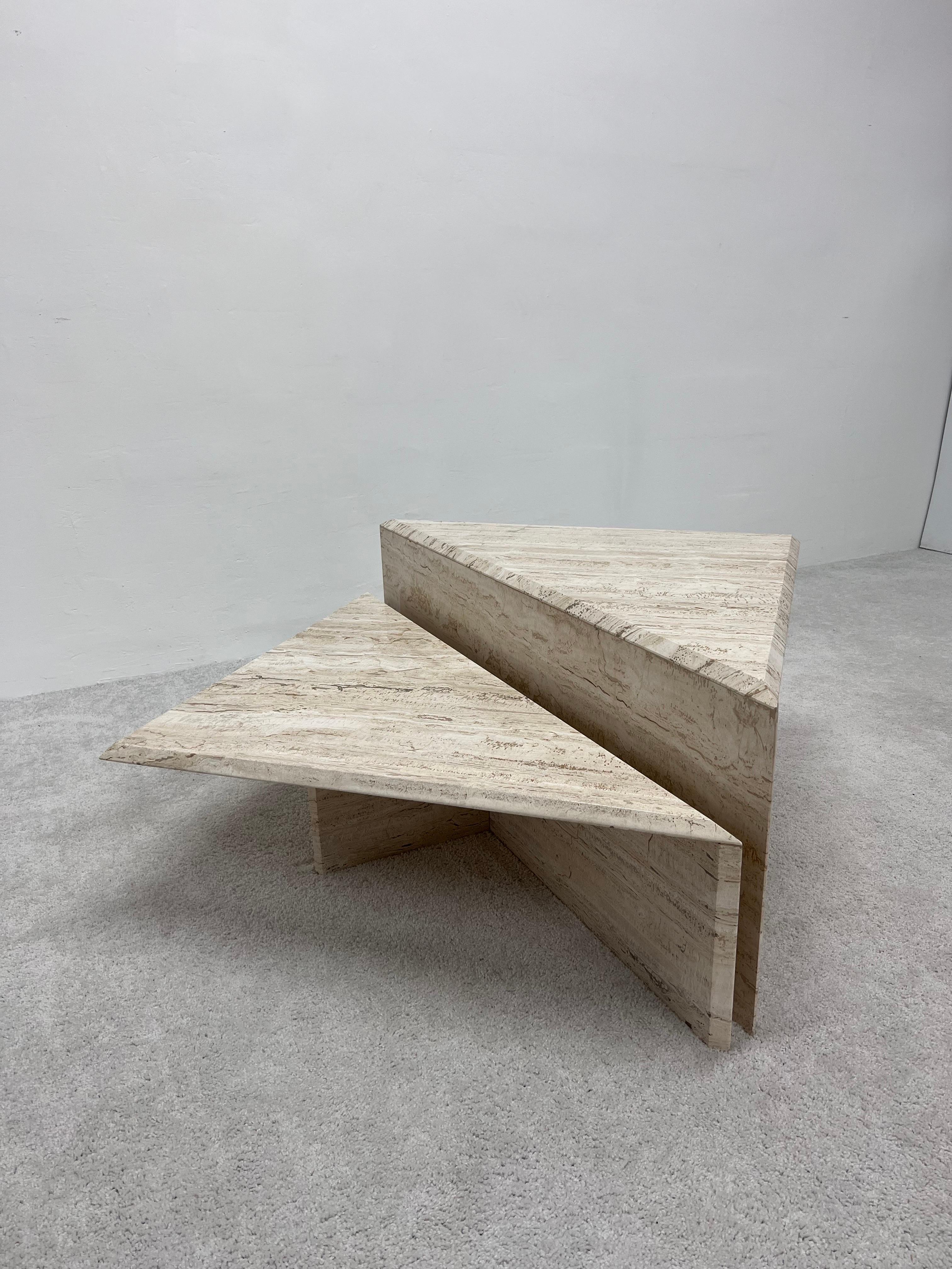 two piece triangle coffee table