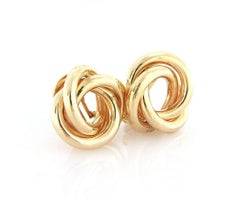 Polished Love Knot Earrings in 14K Yellow Gold