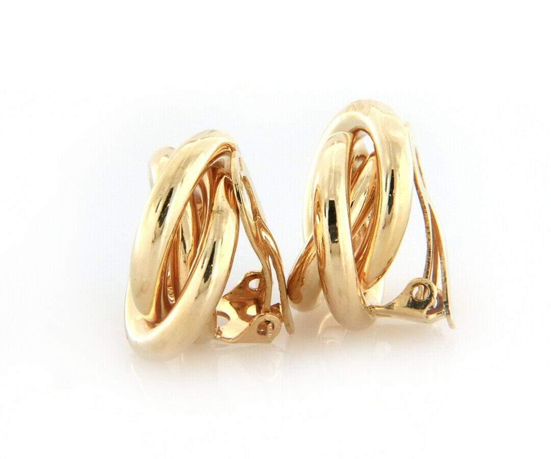 Women's Polished Love Knot Earrings in 14K Yellow Gold For Sale