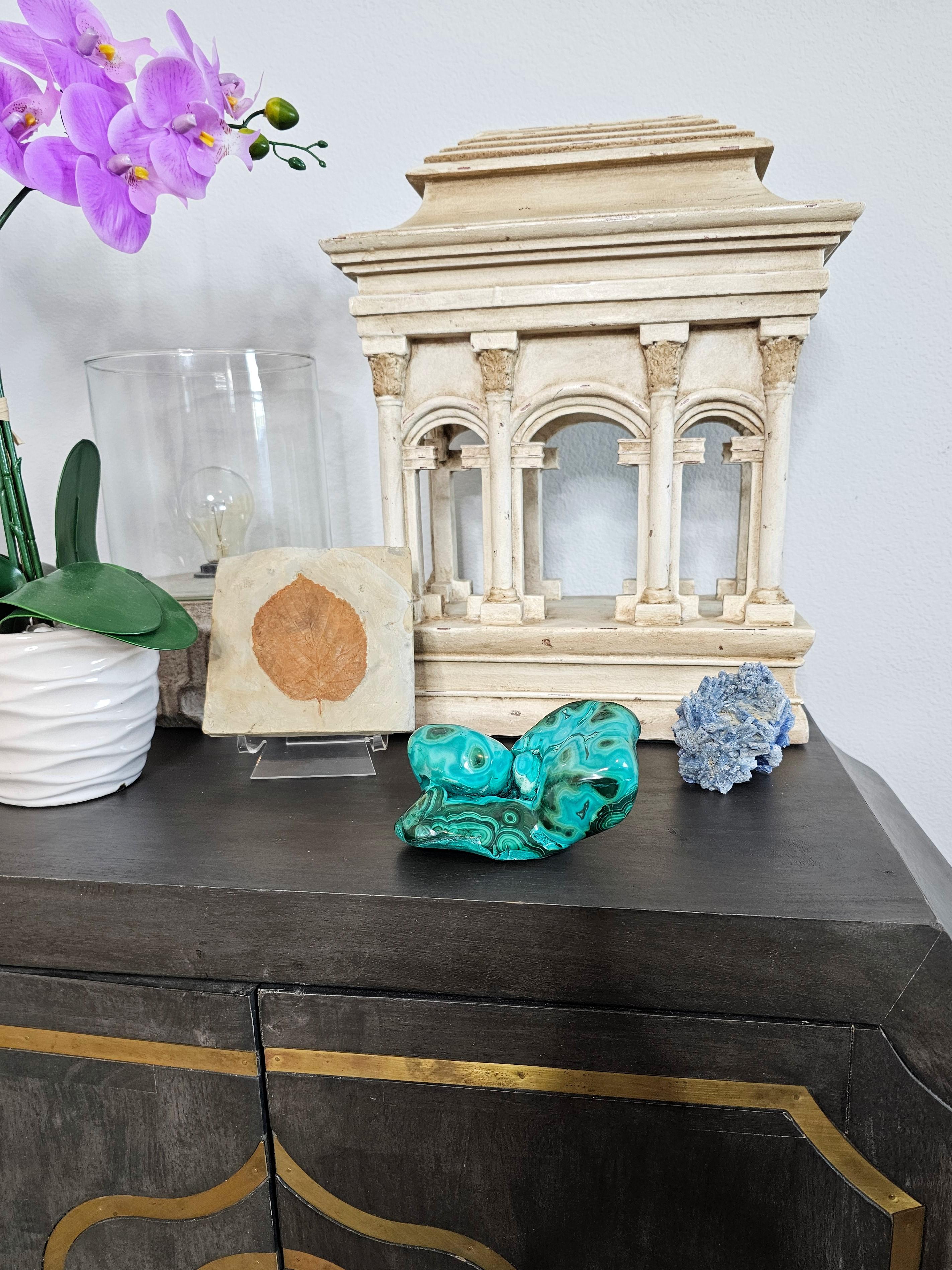 Spécimen naturel de forme libre de malachite polie Chrysocolla en vente 5