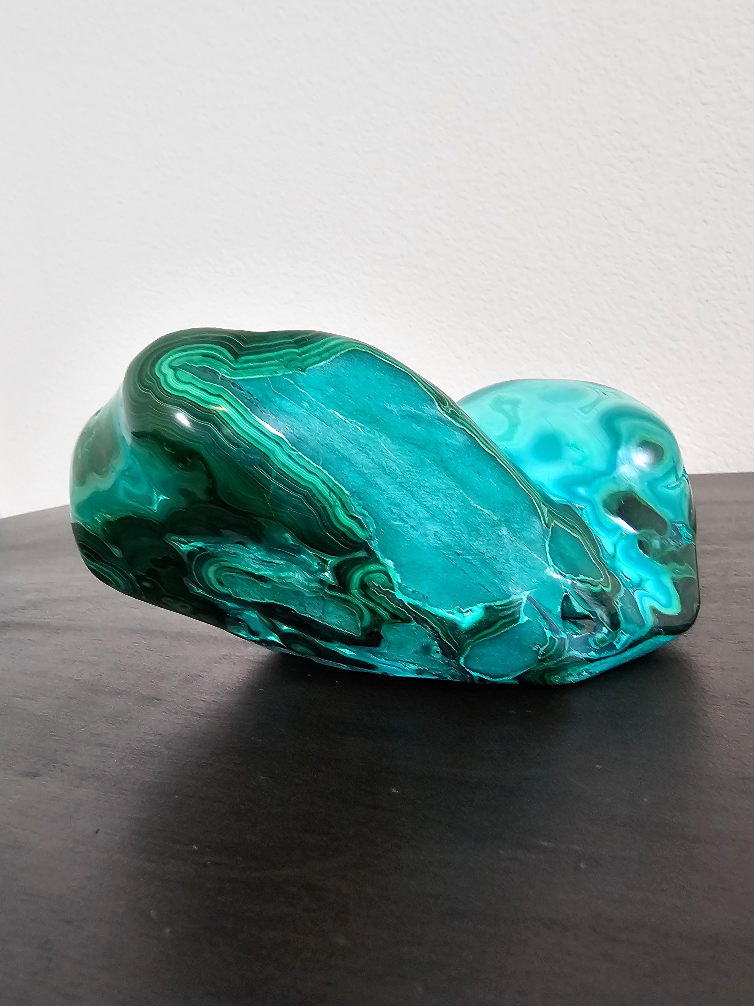 Spécimen naturel de forme libre de malachite polie Chrysocolla Bon état - En vente à Forney, TX