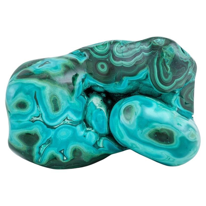 Spécimen naturel de forme libre de malachite polie Chrysocolla en vente