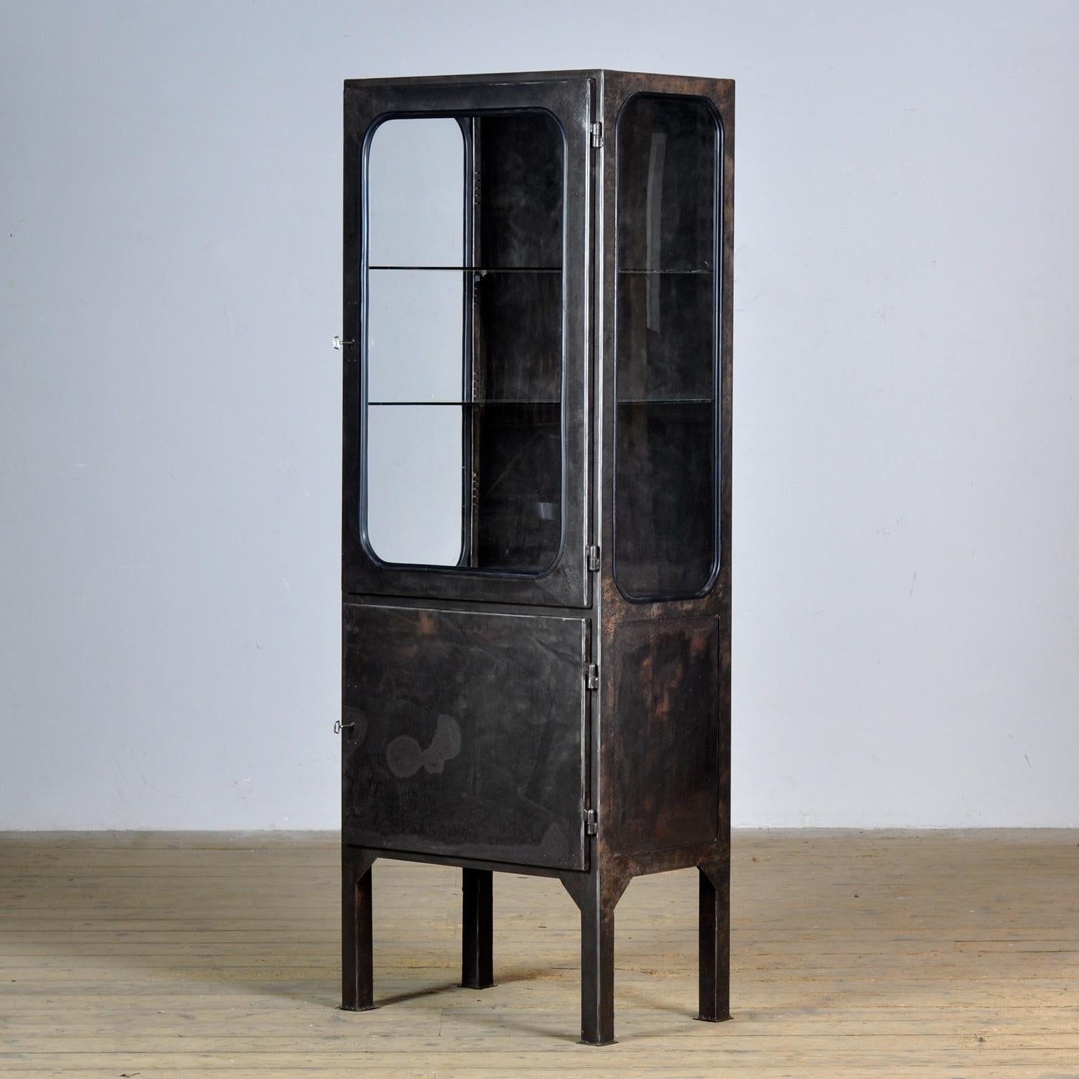 Hungarian polished medical cabinet, 1970’s For Sale