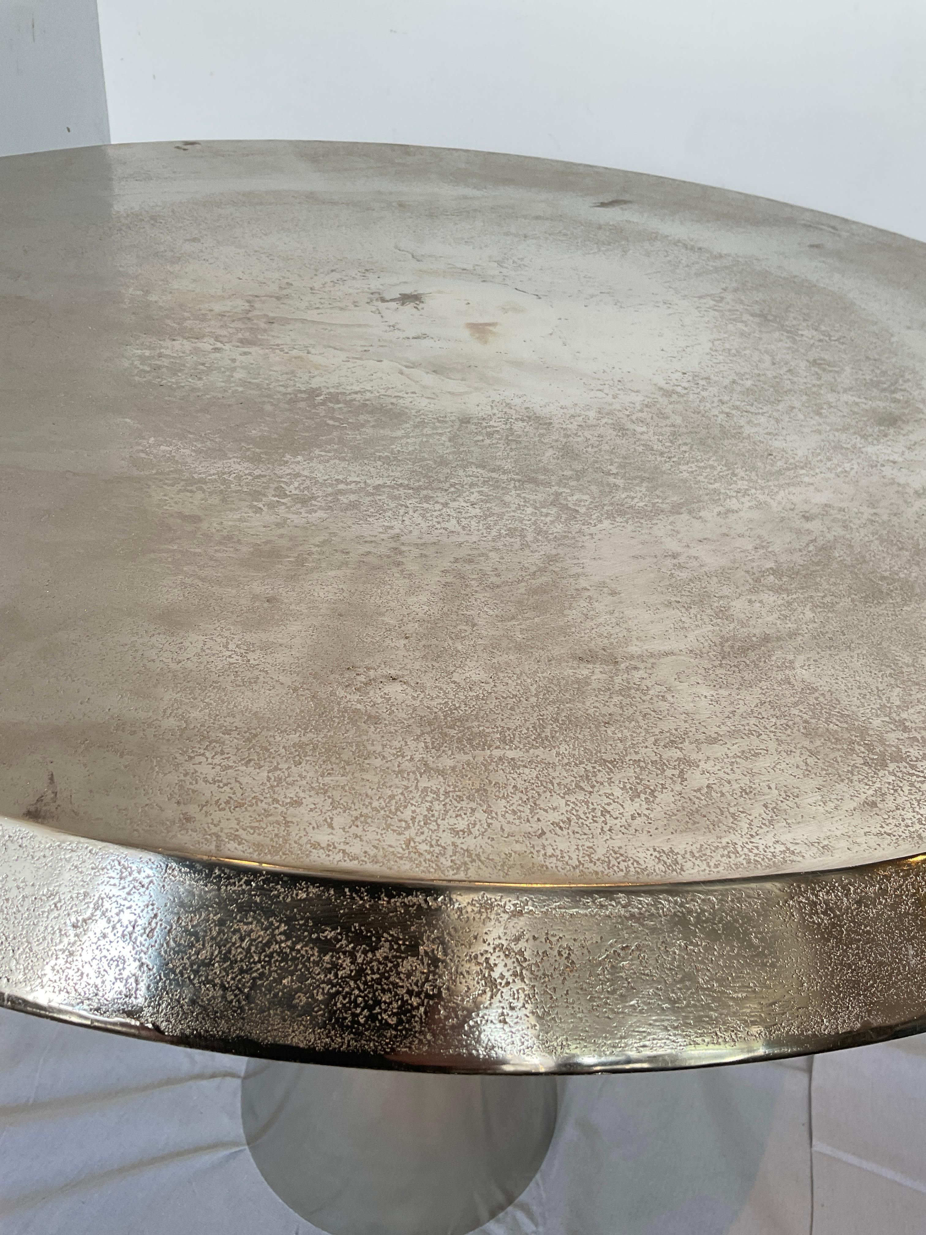 Polished Metal Circular Table 1