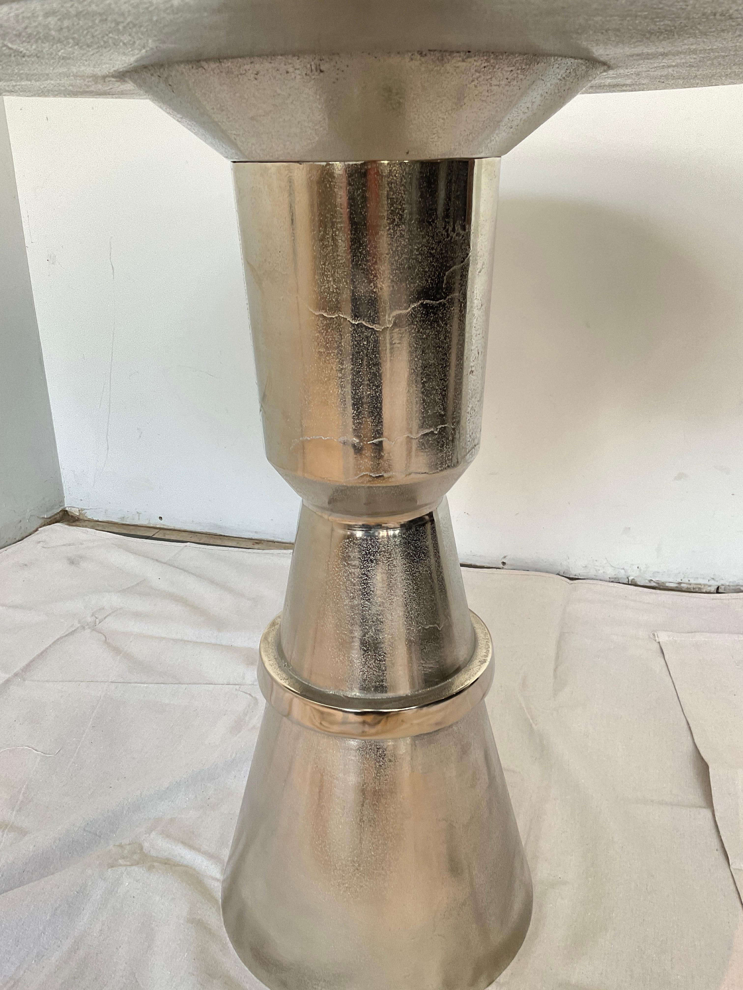Polished Metal Circular Table 2