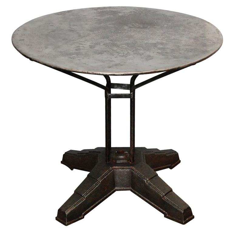 Polished Metal Garden Table For Sale at 1stDibs