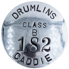 Polished Metal Golf Caddie Badge, circa 1930s